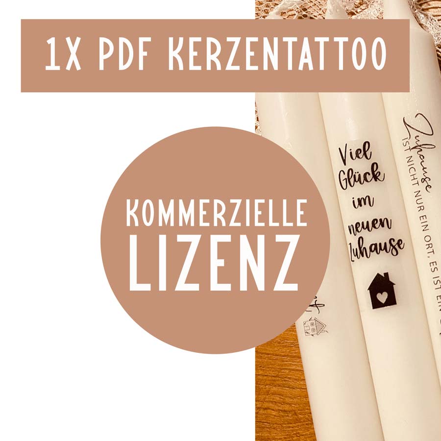 Kommerzielle Lizenz 1 x PDF Kerzentattoos | Gewerbelizenz | Gewerbliche Lizenz Kerzensticker | BESTELLVORGANG BEACHTEN