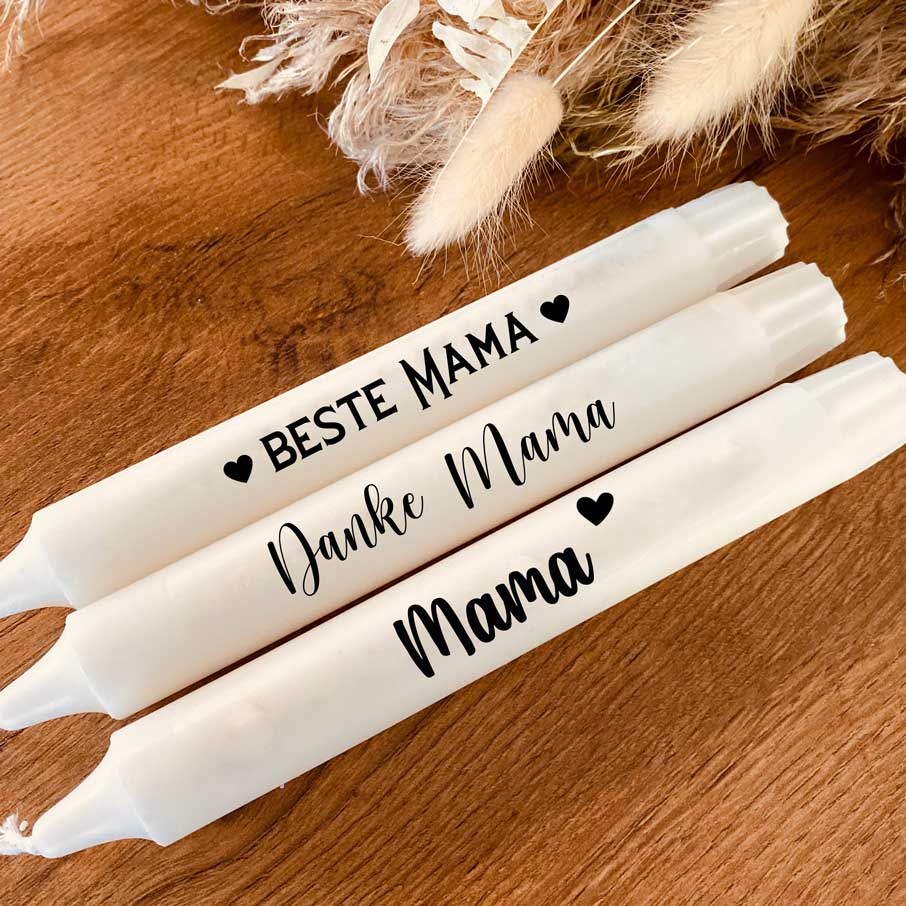 Stabkerze Beste Mama Herzen - Danke Mama - Mama Herz